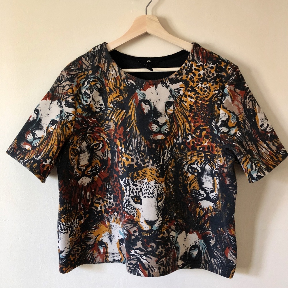 H&M Animal Print Scuba Top